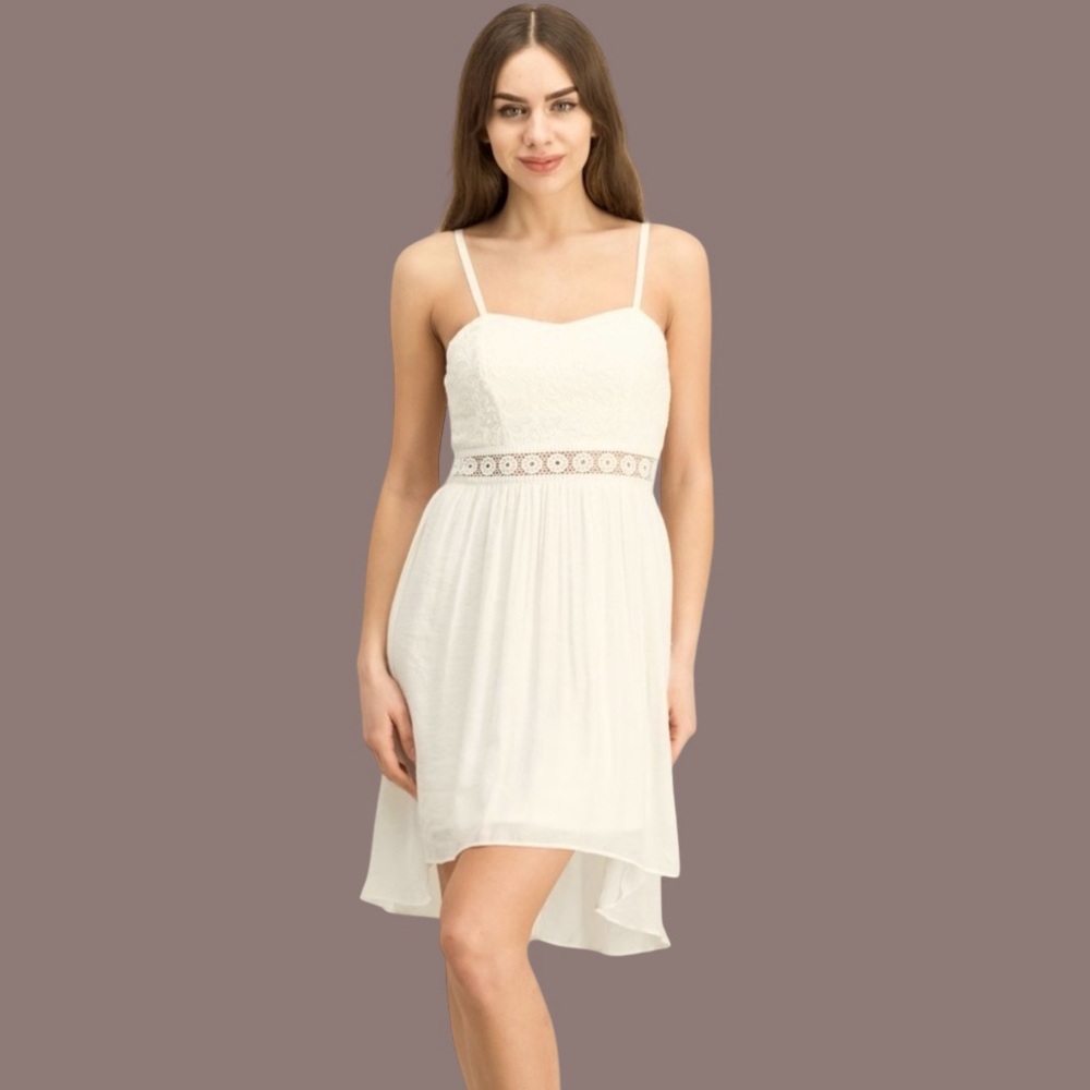 BCX Lace Illusion High-Low Dress
